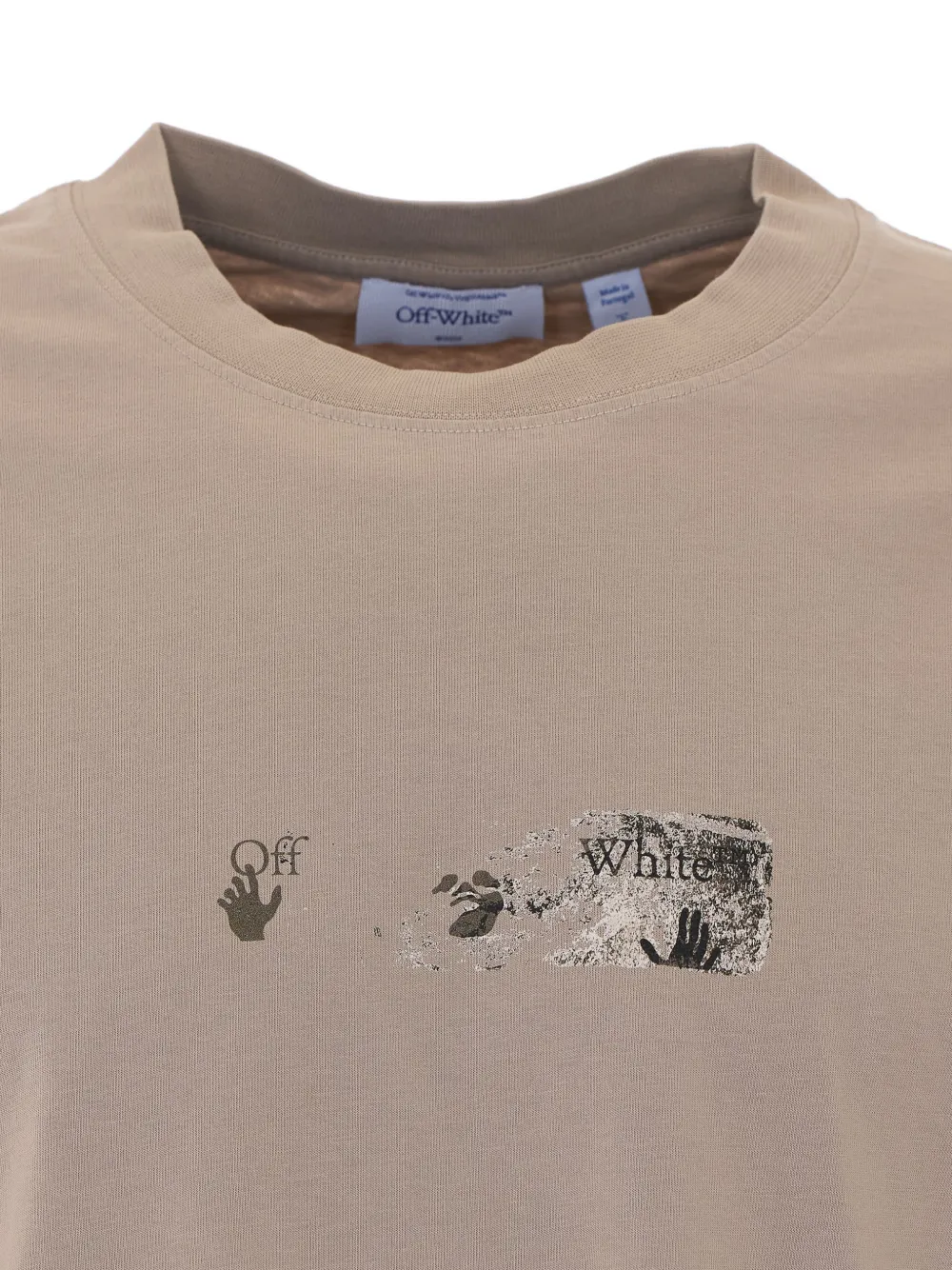 Off-White Arrows-print logo-print T-shirt Beige