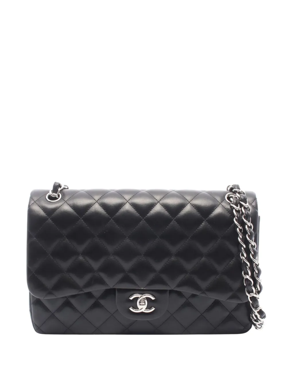 CHANEL Pre-Owned 2013-2014 Jumbo Classic Lambskin Double Flap shoulder bag - Nero