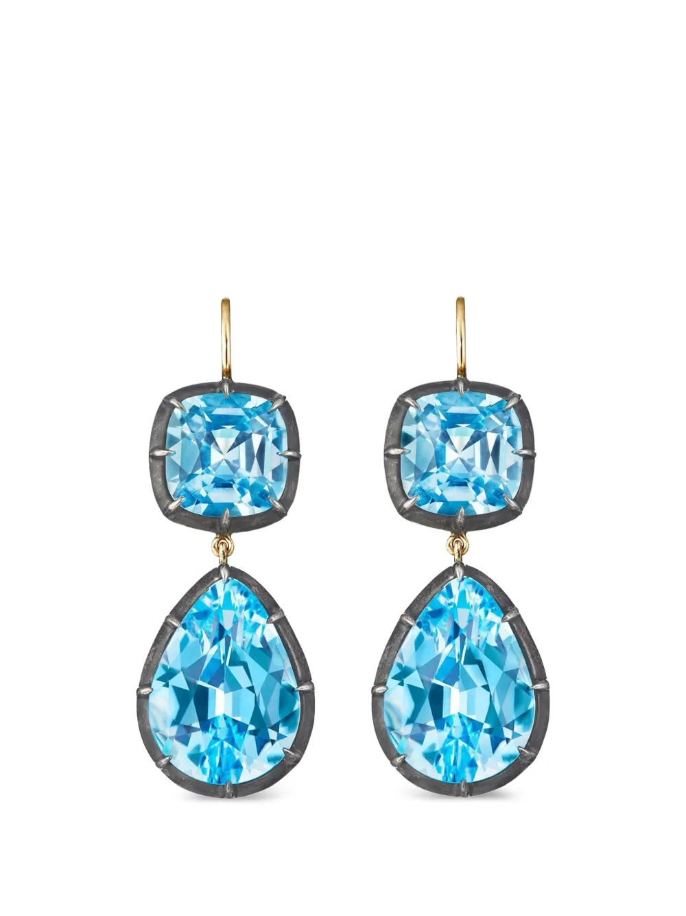 FRED LEIGHTON blue topaz collet drop earrings