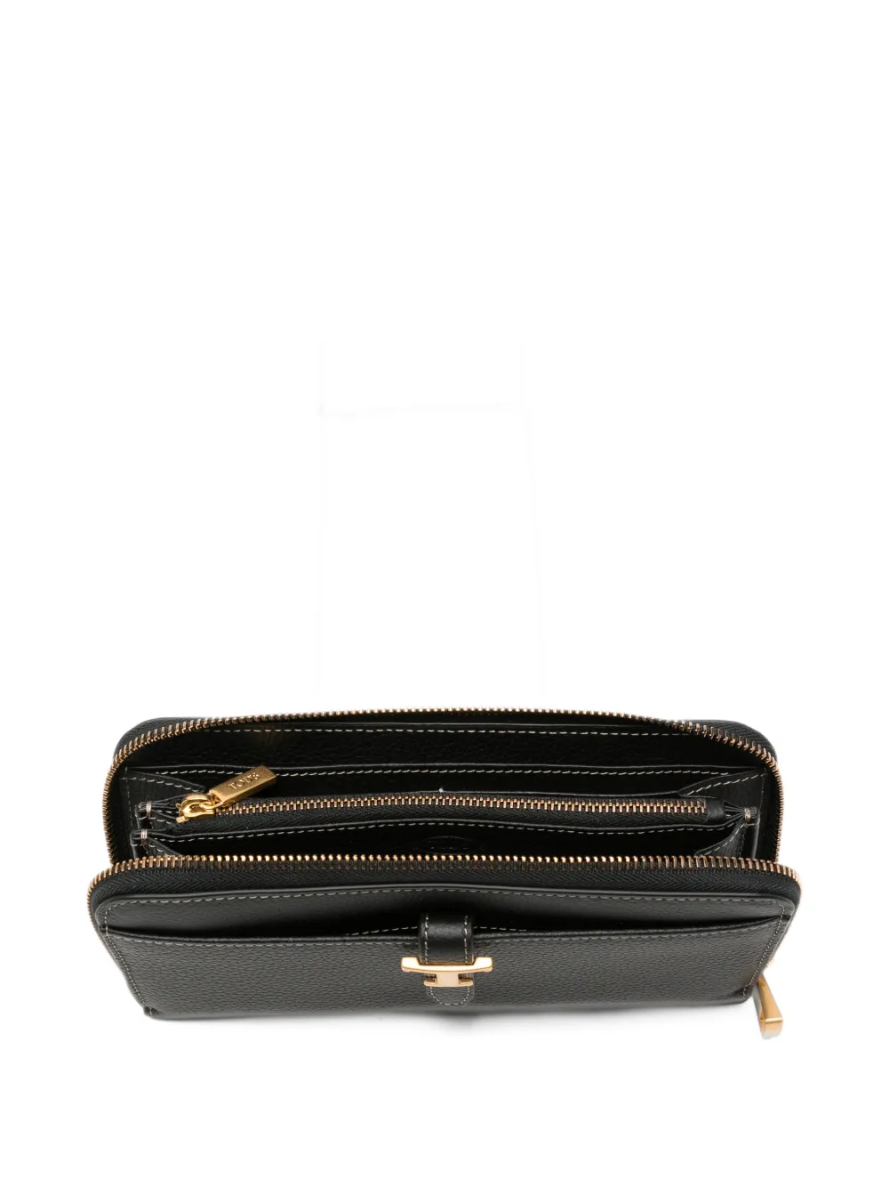 Tod's T Timeless grained leather wallet Zwart