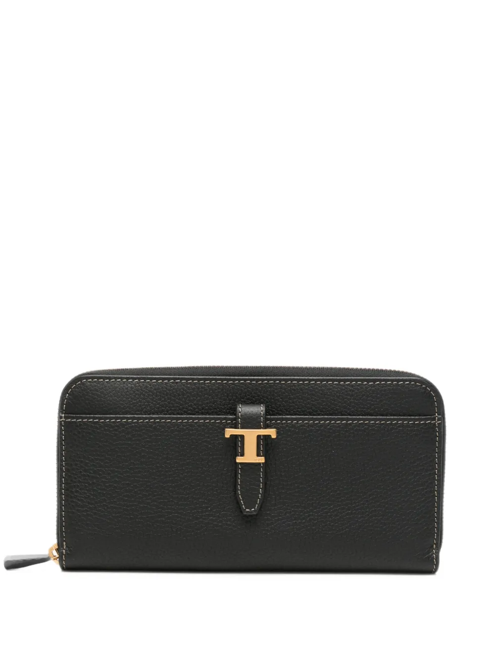 Tod's T Timeless grained leather wallet - Nero