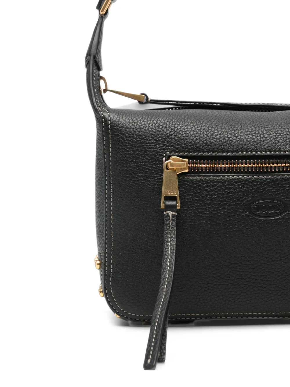 Tod's Gommino pebbled-leather shoulder bag Zwart