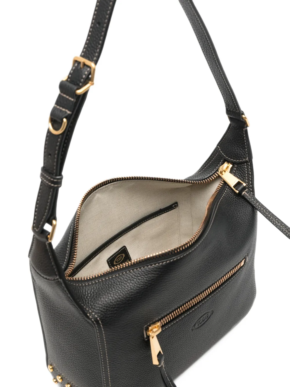 Tod's Gommino pebbled-leather shoulder bag Zwart