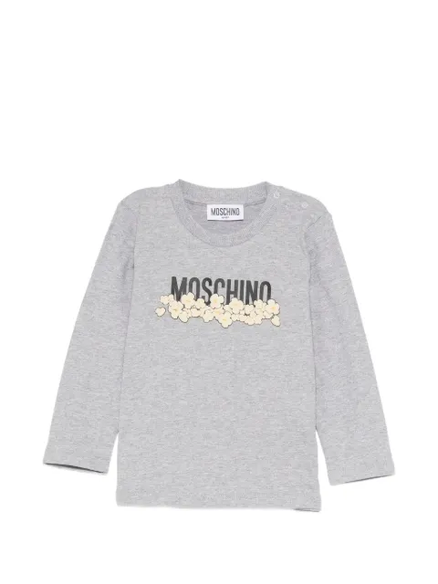 Moschino Kids logo-print popcorn-motif T-shirt