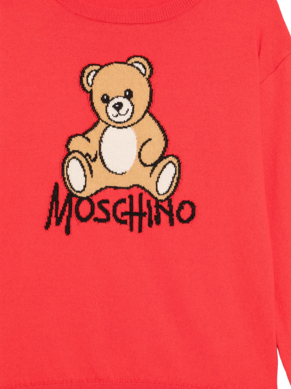 Moschino Kids Teddy Bear trui met logo-intarsia Rood
