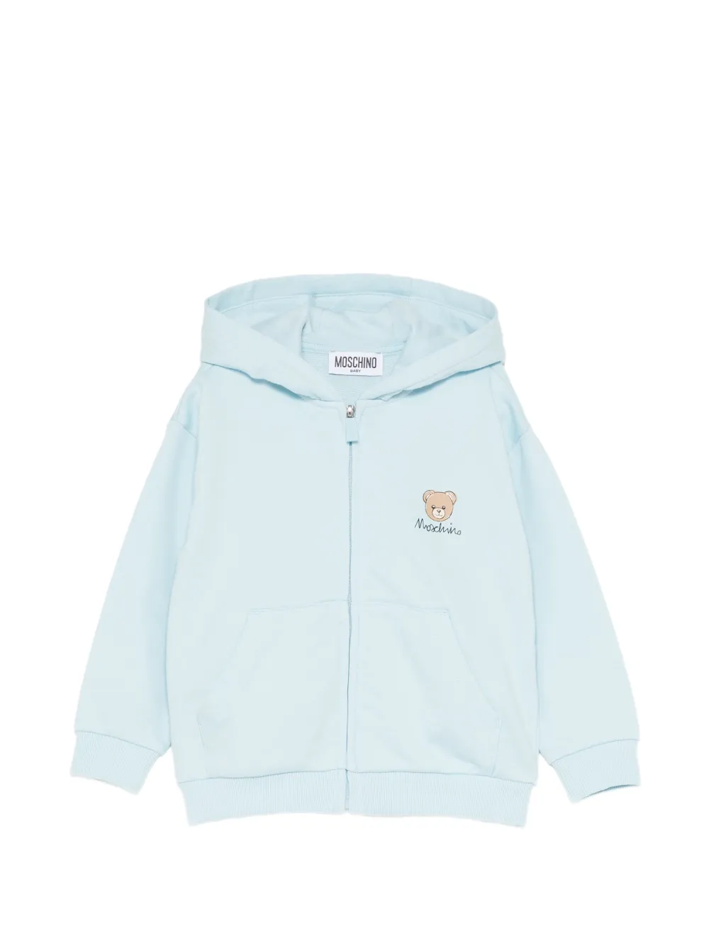 Moschino Kids Teddy Bear zip-up hoodie - Blu