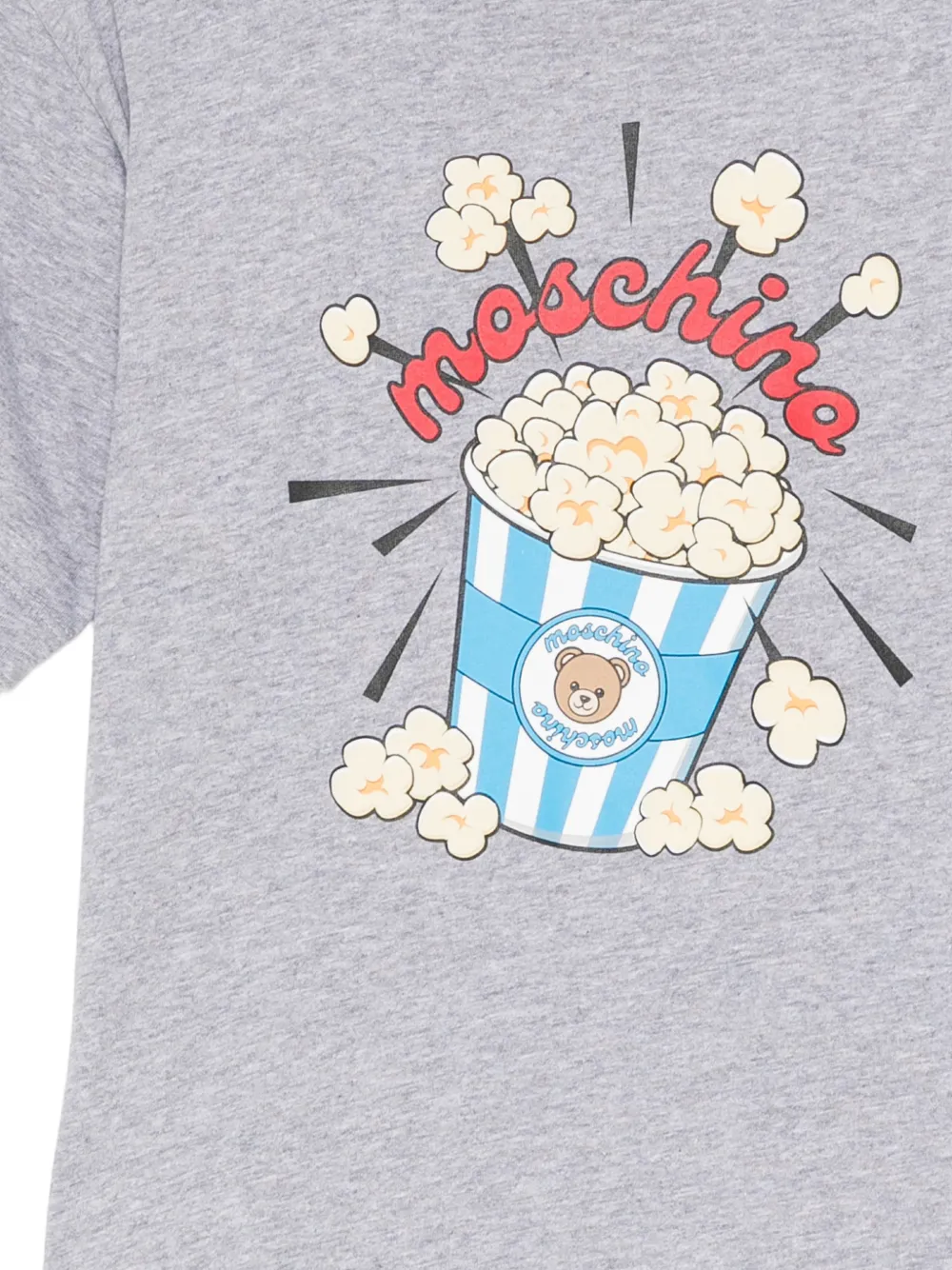 Moschino Kids popcorn-print T-shirt Grijs