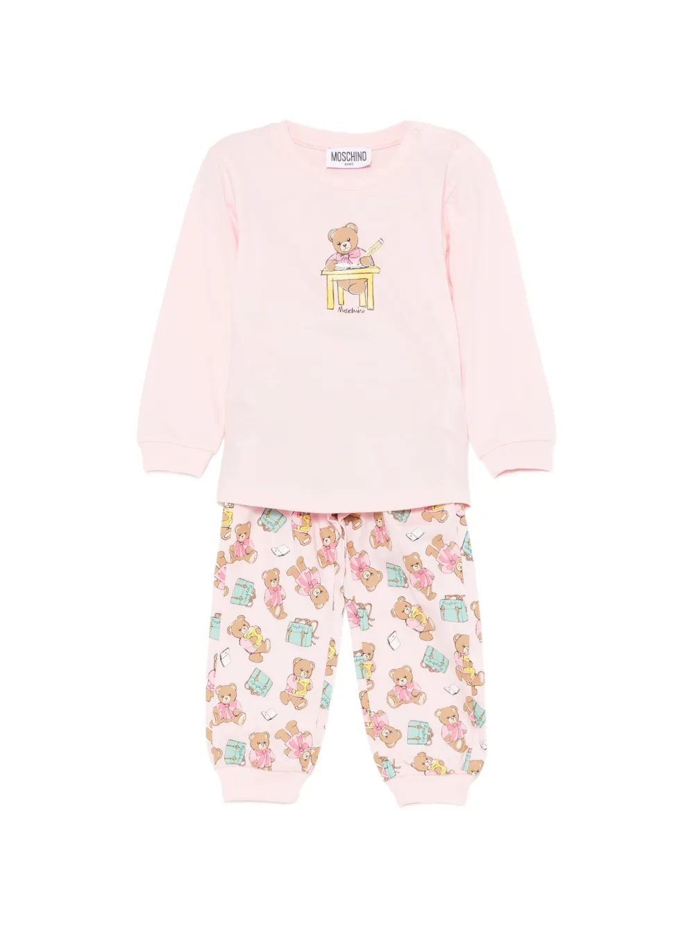 Moschino Kids Trainingspak met teddybeerprint Roze