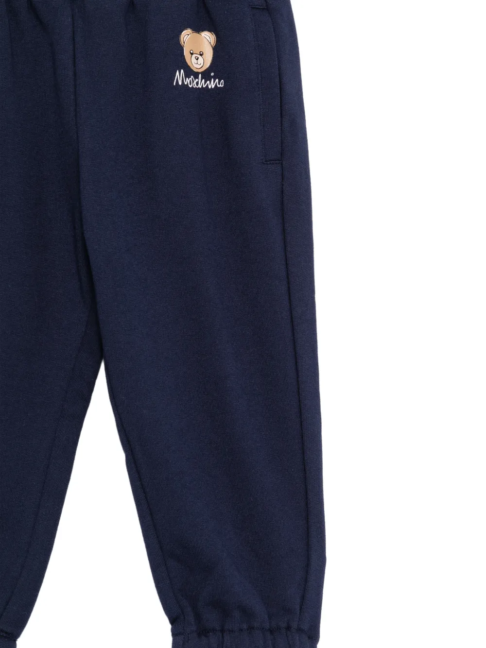 Moschino Kids Trainingsbroek met teddybeerprint Blauw