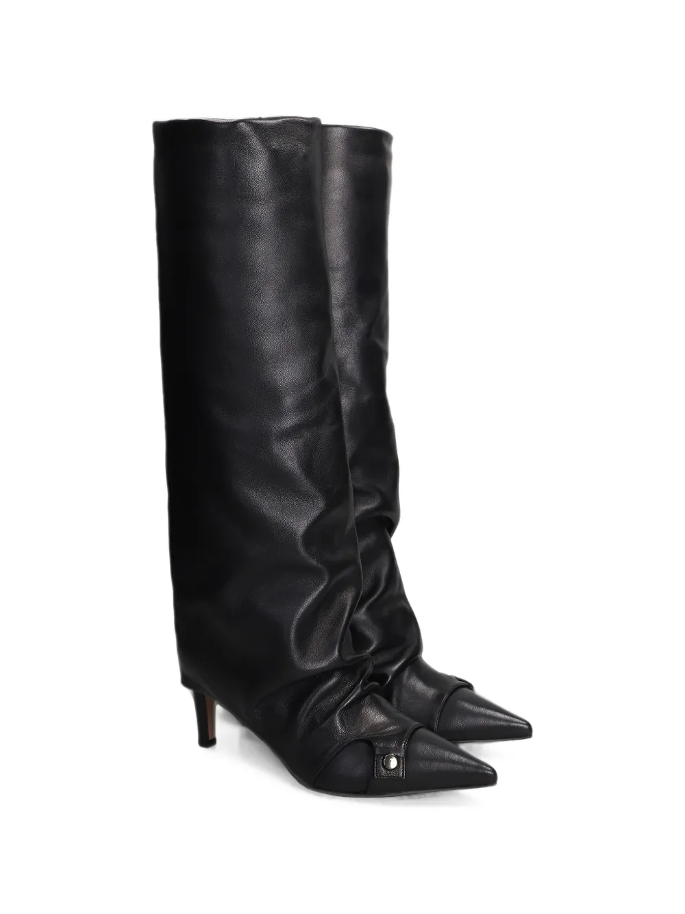 The Seller pointed-toe ruched boots Zwart