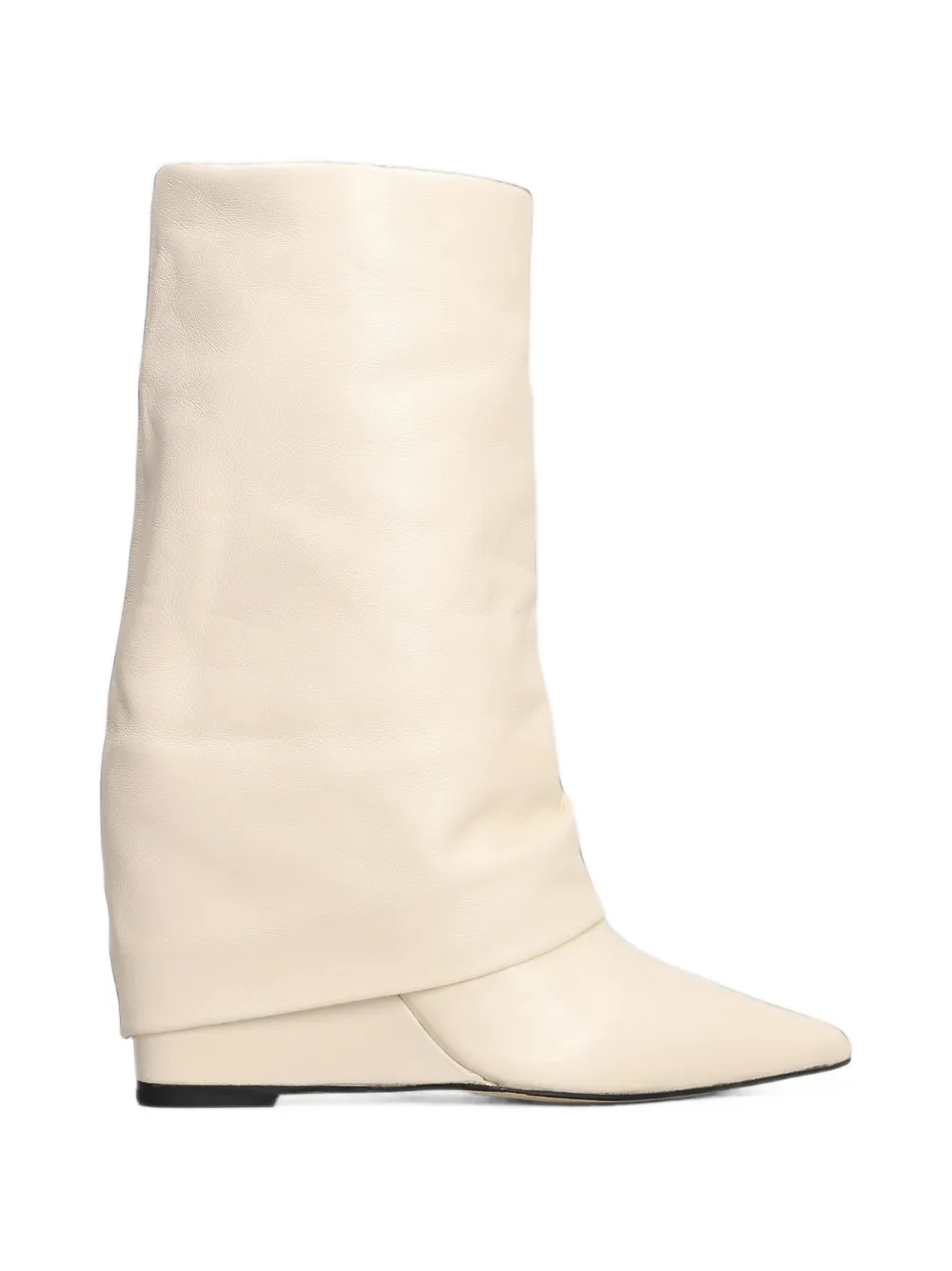 The Seller Pointed-toe Wedge Leather Boots In Neutrals
