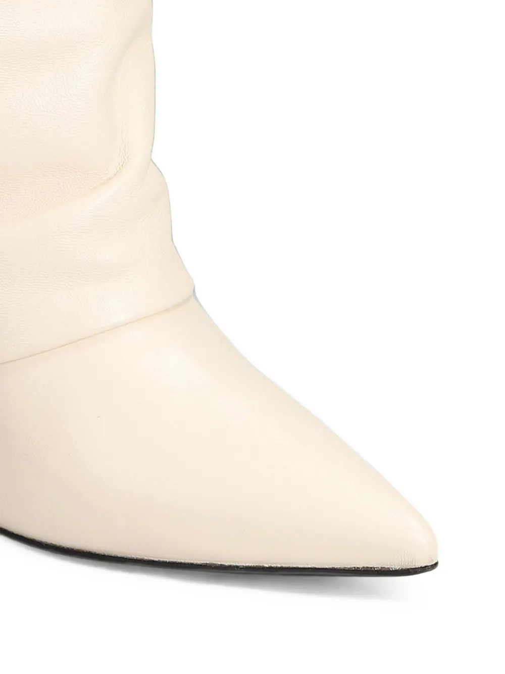 The Seller pointed-toe wedge leather boots Beige