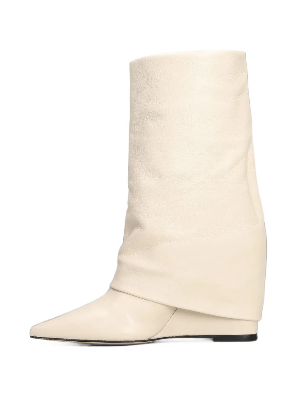 The Seller pointed-toe wedge leather boots Beige