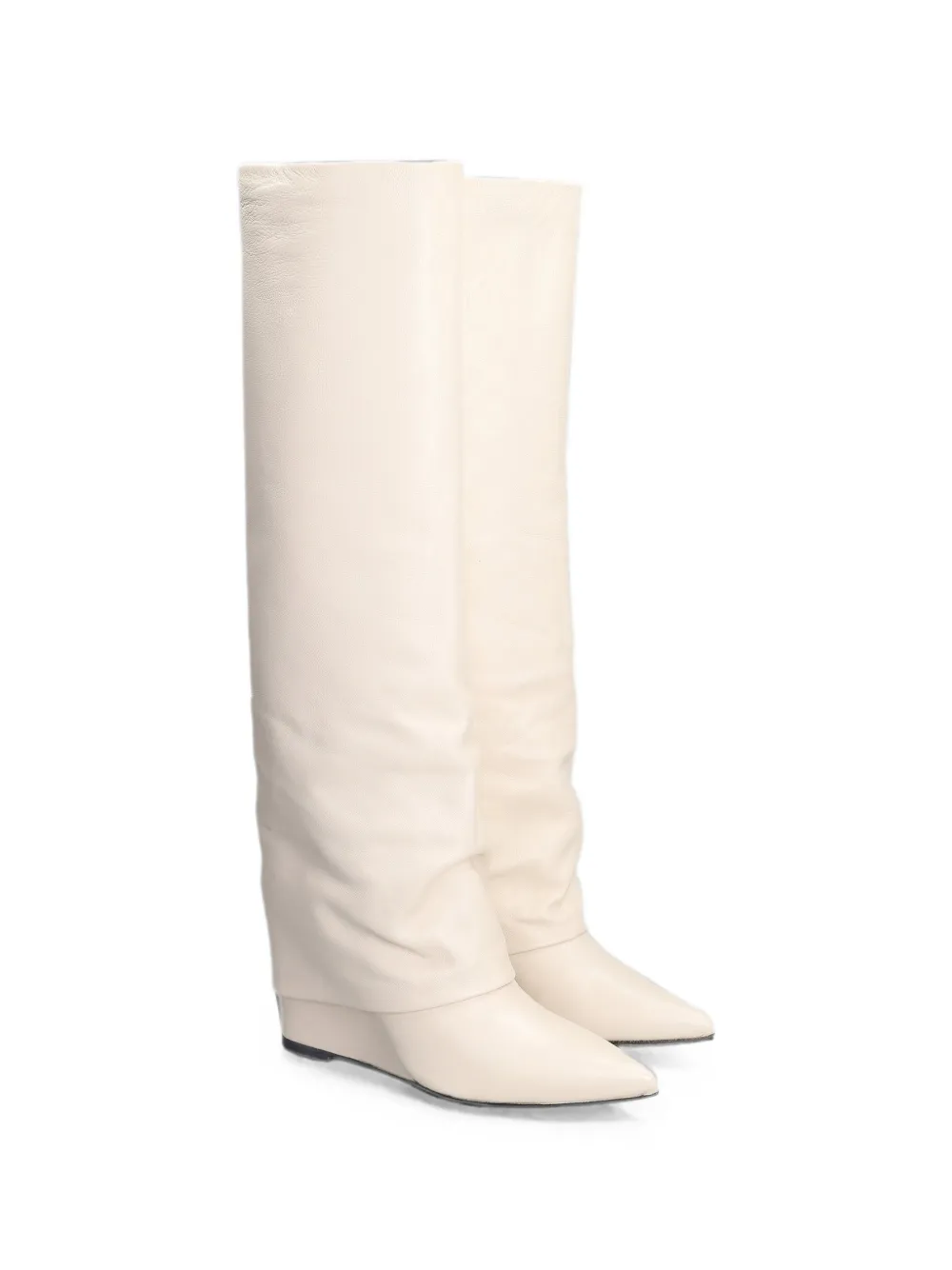 The Seller pointed-toe wedge leather boots Beige