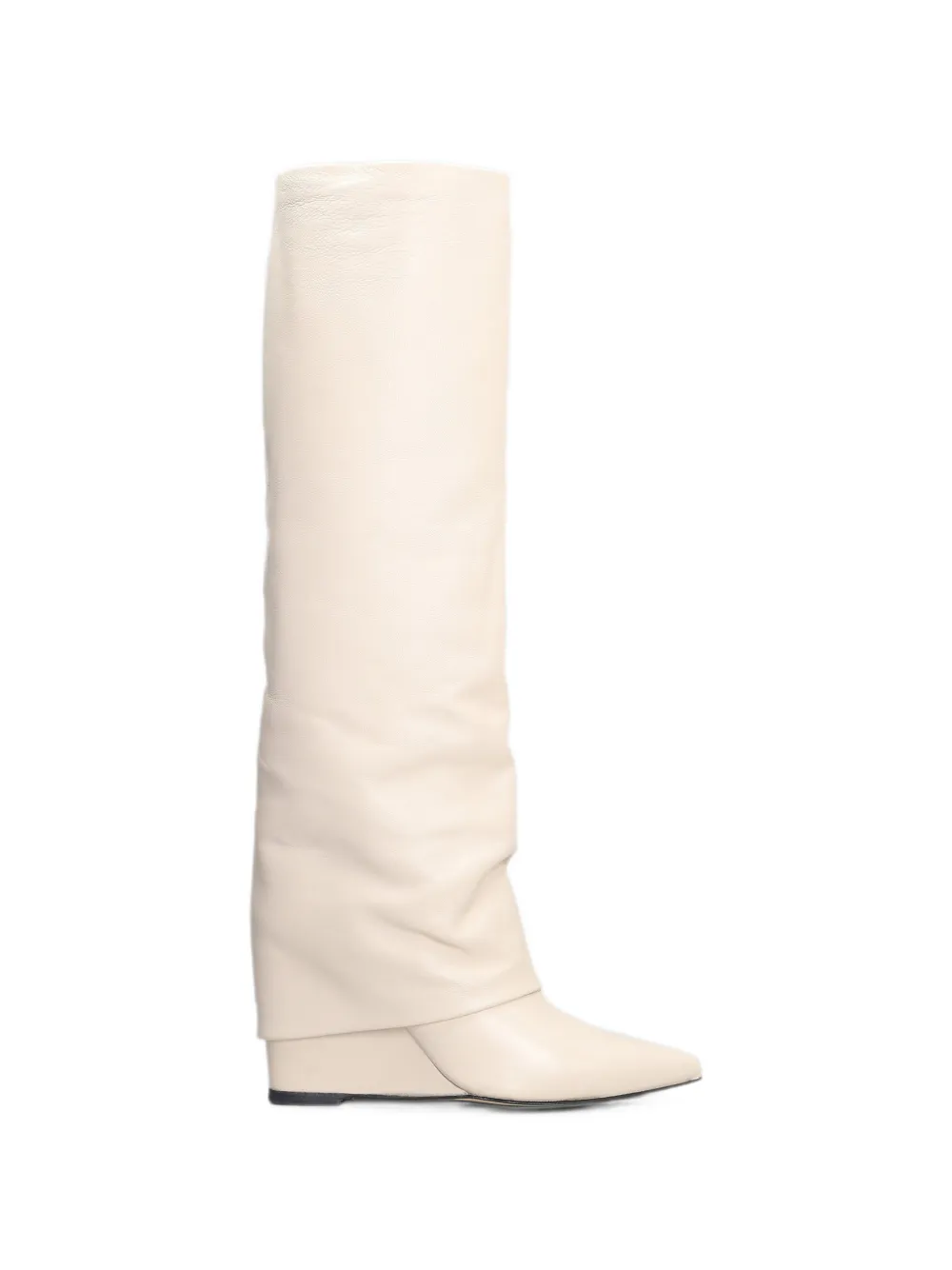 The Seller pointed-toe wedge leather boots Beige