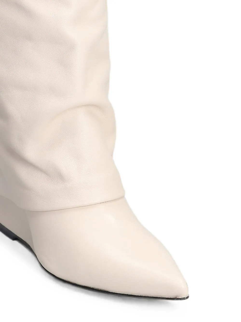 The Seller pointed-toe wedge leather boots Beige
