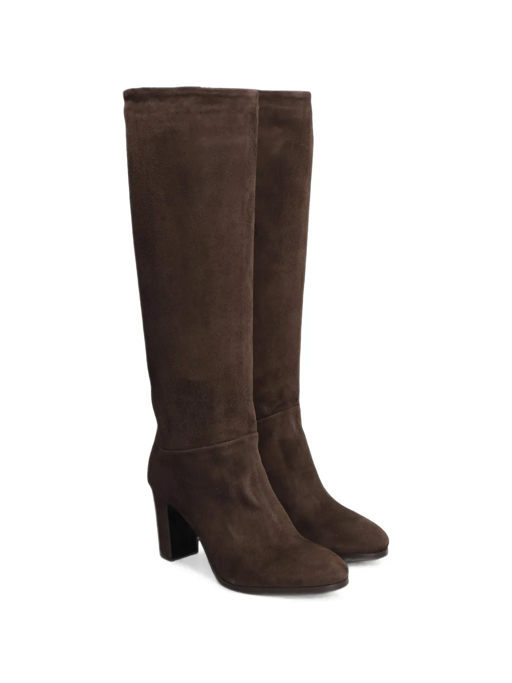 Julie Dee suede block-heel boots Bruin