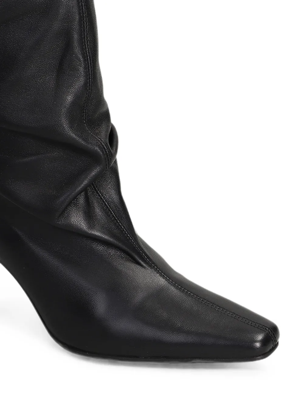 The Seller slouchy pointed-toe leather ankle boots Zwart