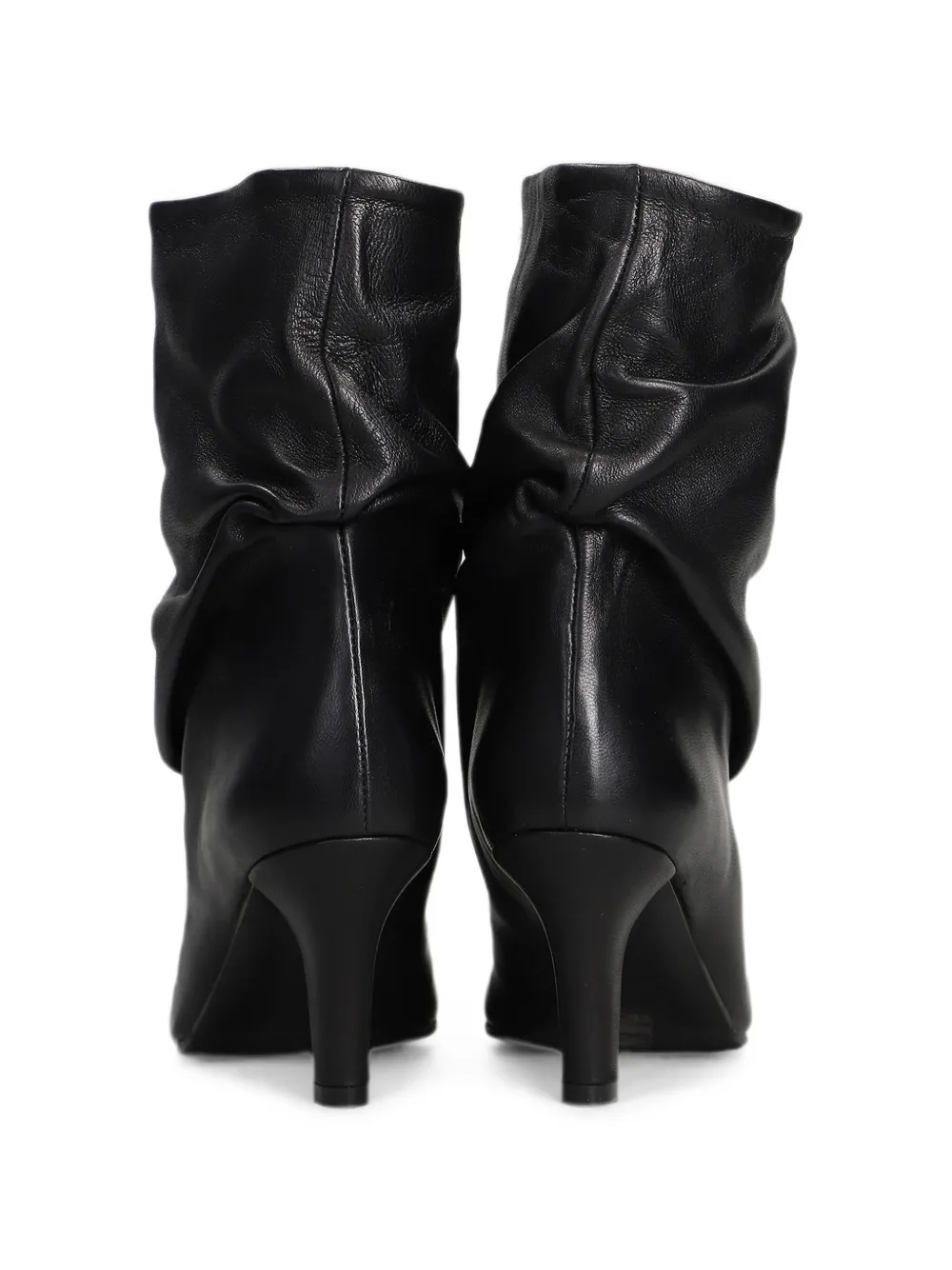 The Seller slouchy pointed-toe leather ankle boots Zwart