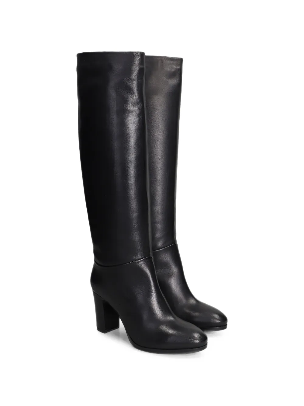 Julie Dee block-heel knee-high boots Zwart