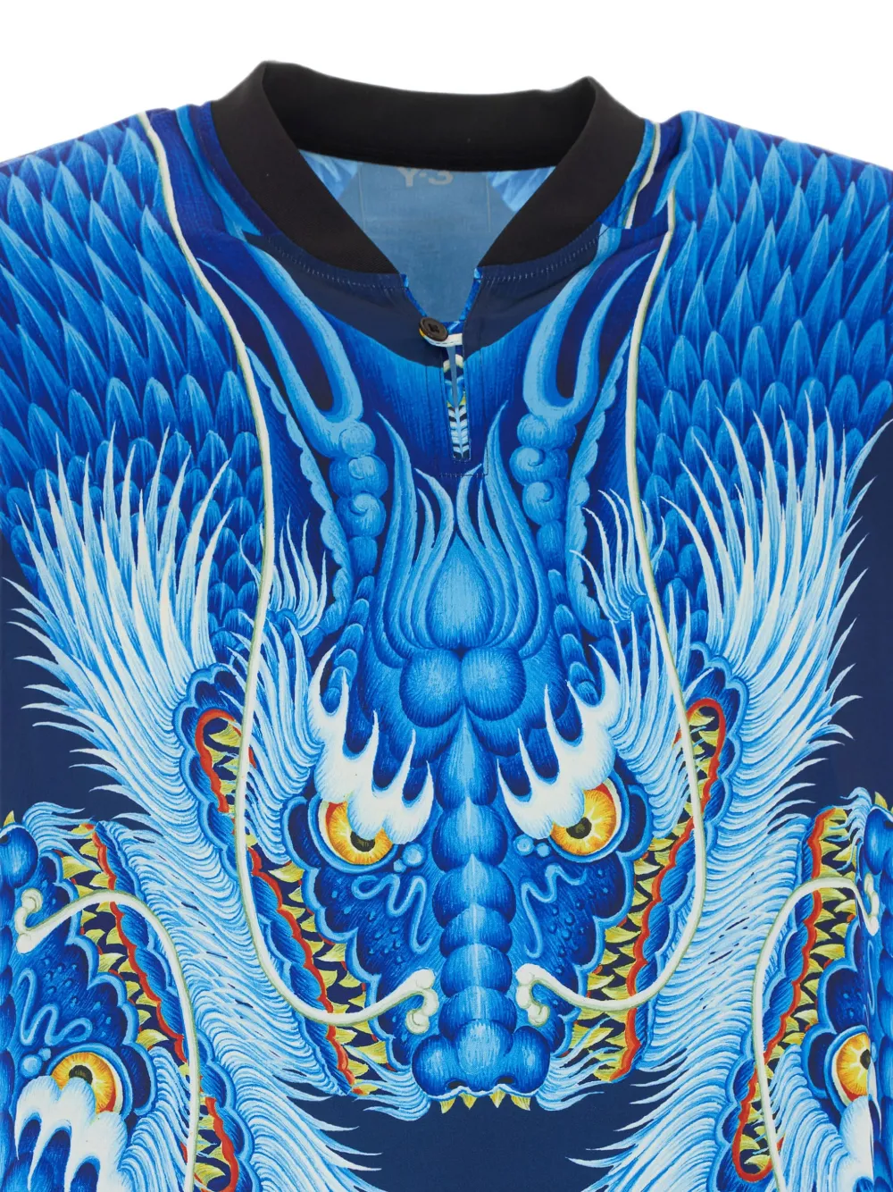 Y-3 Satijnen jersey met print Blauw