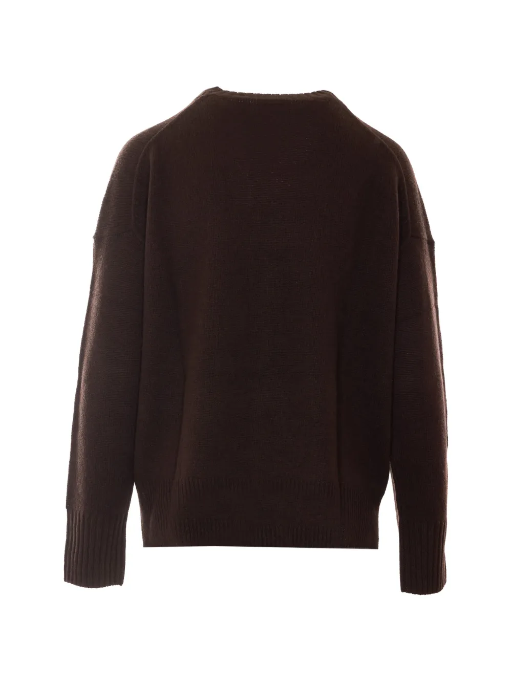 Allude Trui met geribbelde afwerking en ronde hals Bruin