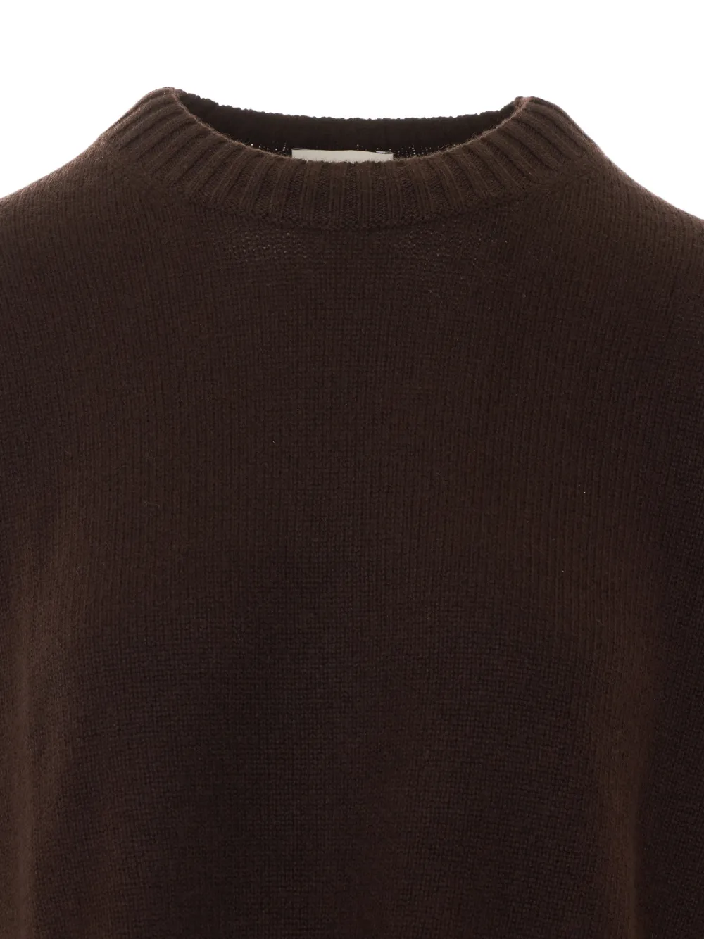 Allude Trui met geribbelde afwerking en ronde hals Bruin