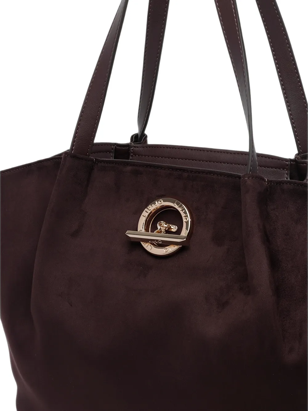 LIU JO Shopper met fluweel-effect en studs Bruin