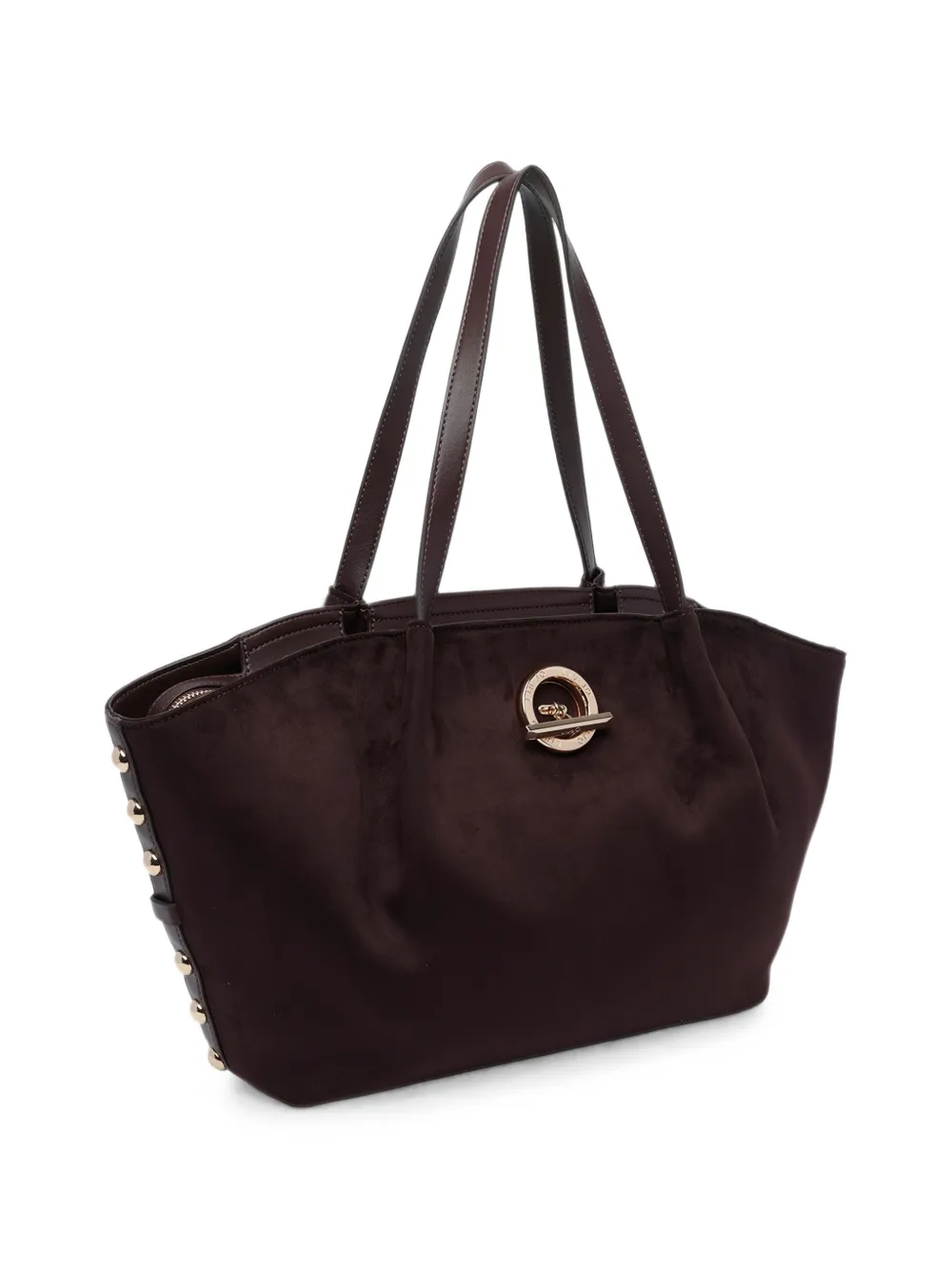 LIU JO Shopper met fluweel-effect en studs Bruin