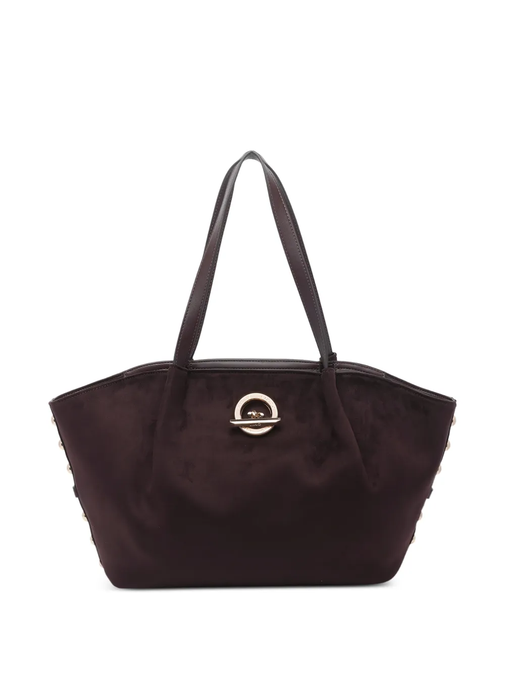 LIU JO studded velvet-effect tote bag - Marrone