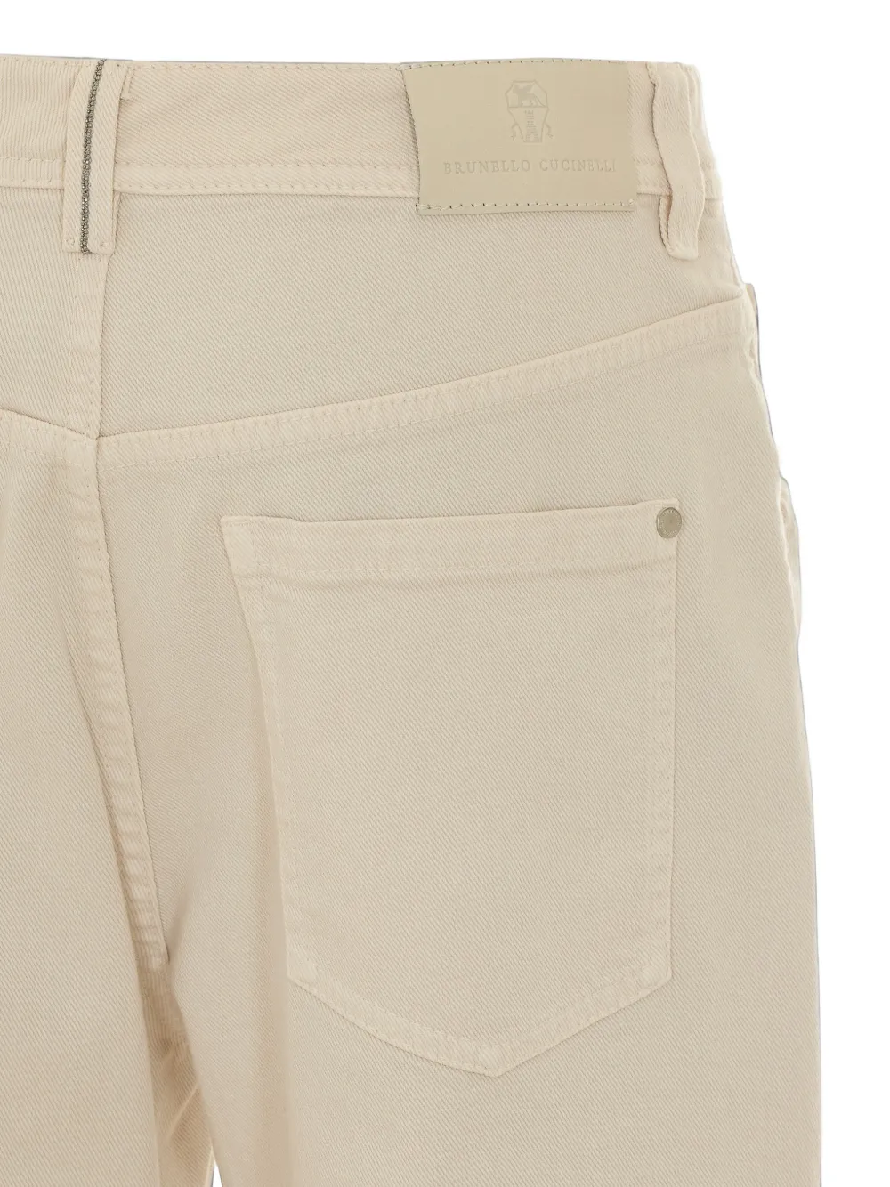 Brunello Cucinelli dyed comfort denim baggy tapered trousers Beige
