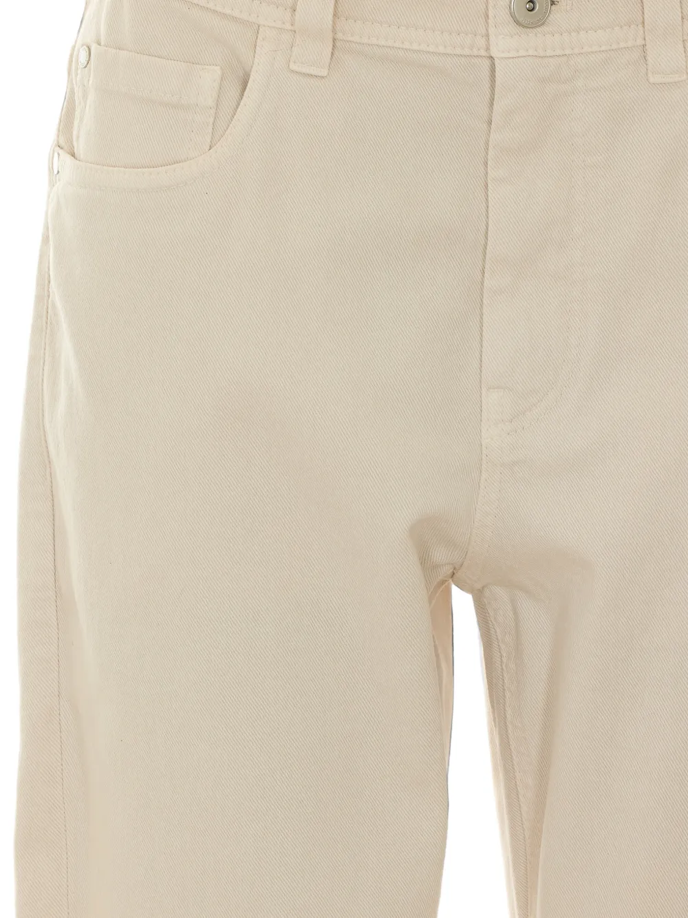 Brunello Cucinelli dyed comfort denim baggy tapered trousers Beige