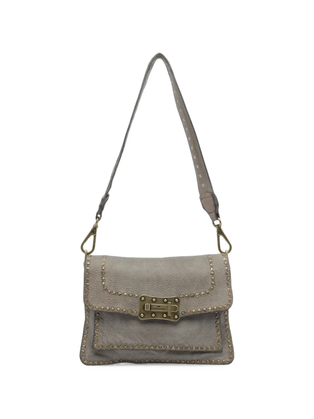 Campomaggi Agnese Schultertasche mit Nieten - Grau