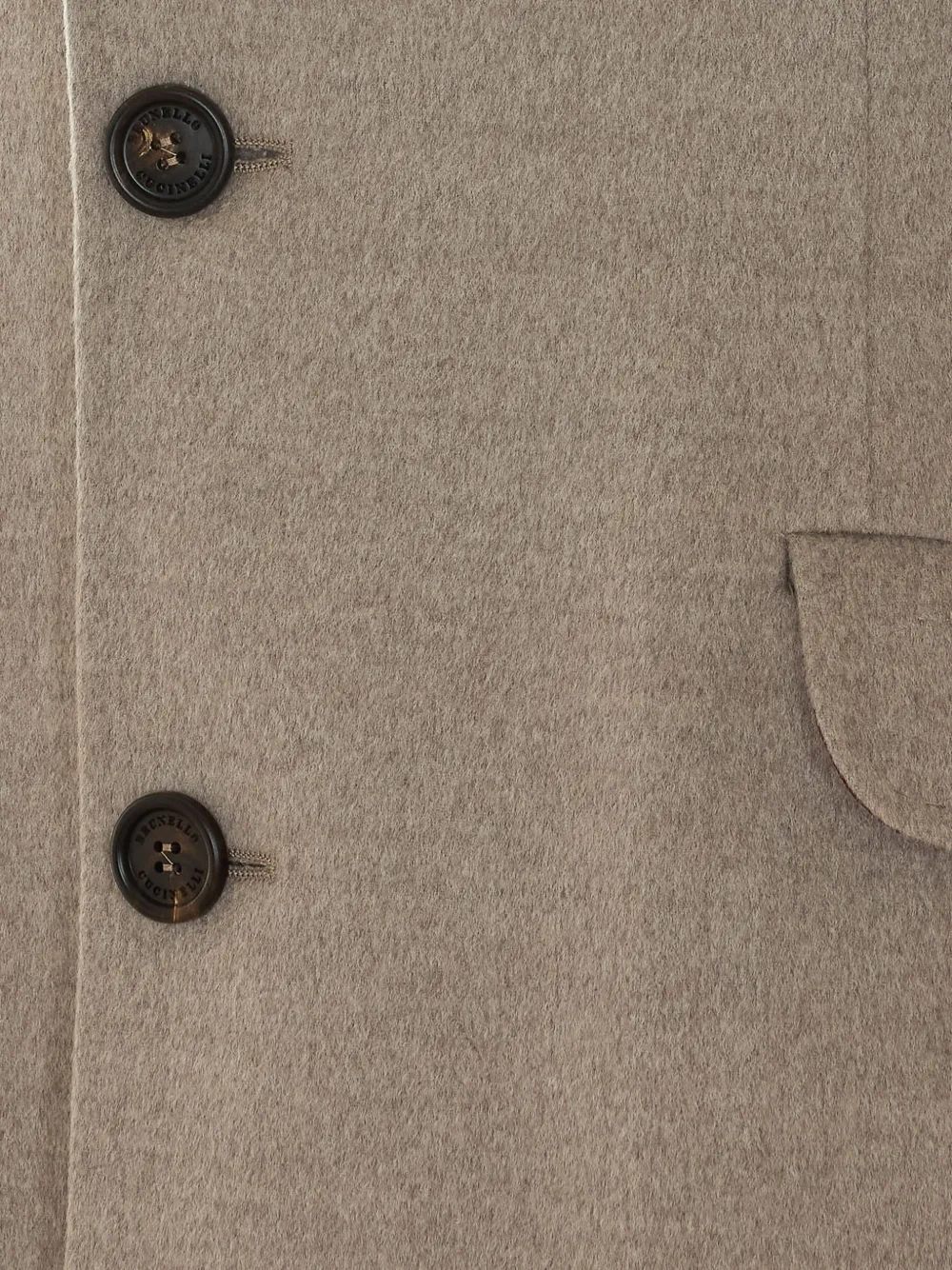 Brunello Cucinelli Jas met enkele rij knopen en gekerfde revers Beige