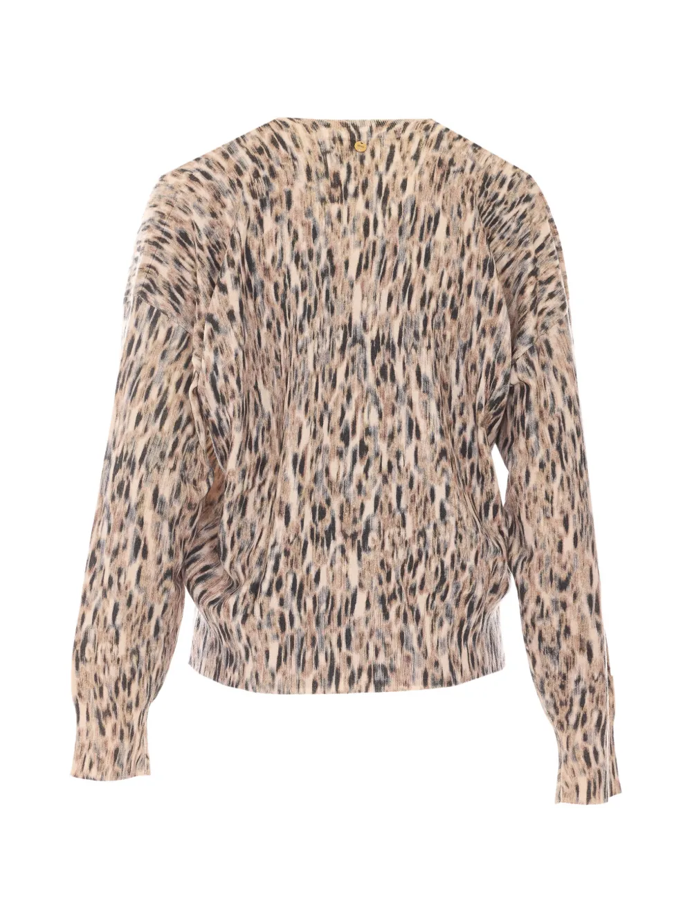 LIU JO Trui met luipaardprint en V-hals Beige