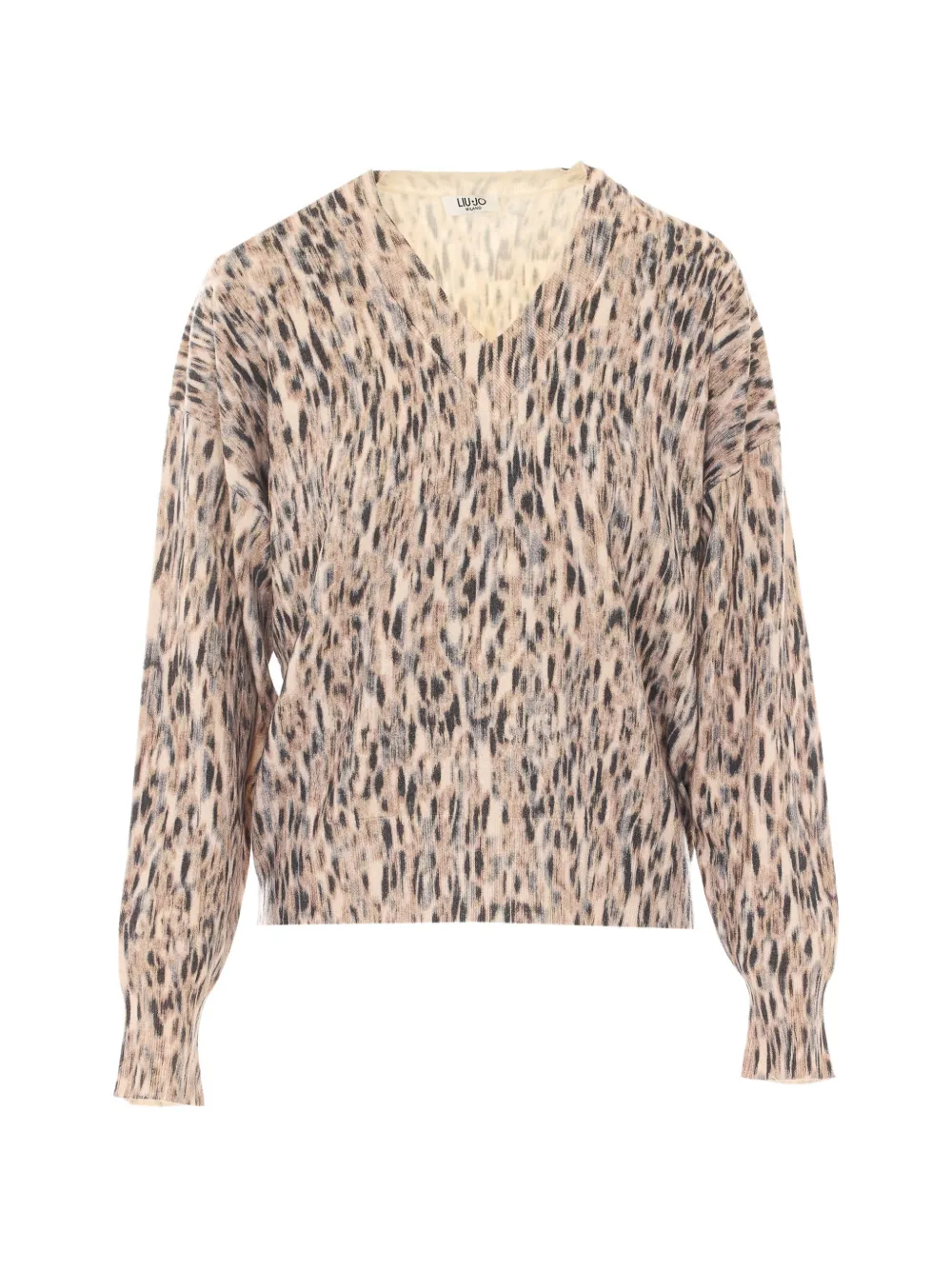 LIU JO leopard-print V-neck sweater - Nude