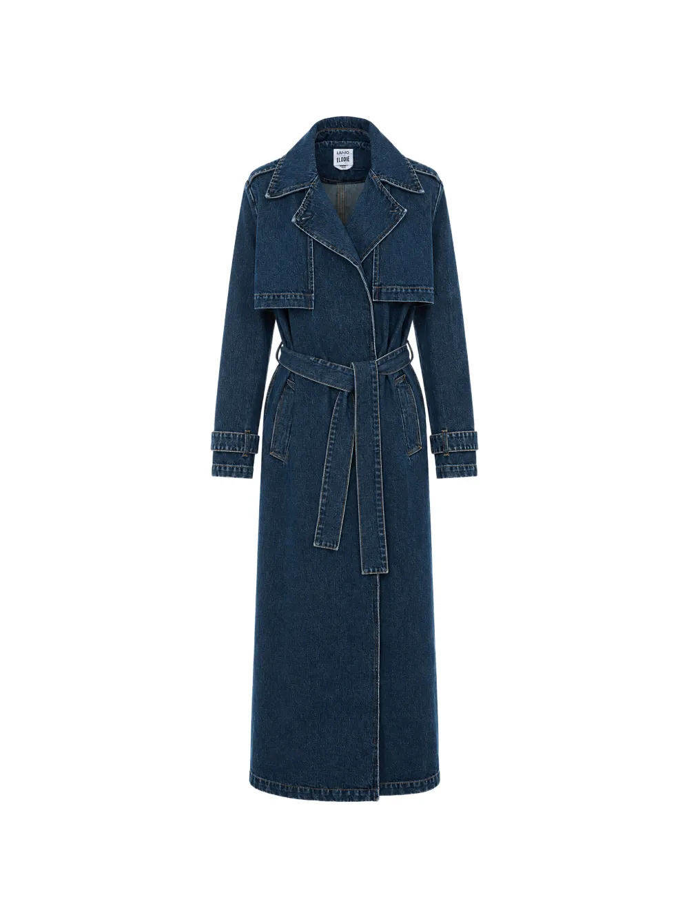 LIU JO belted denim trench coat - Blu