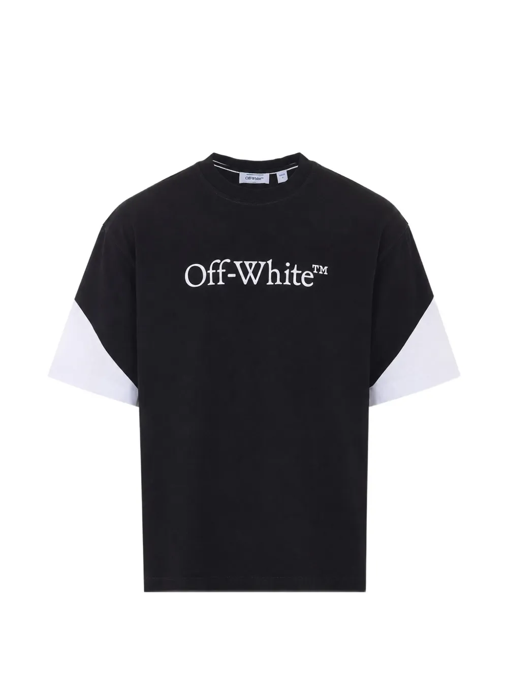 Off-White logo-print panelled T-shirt - Nero