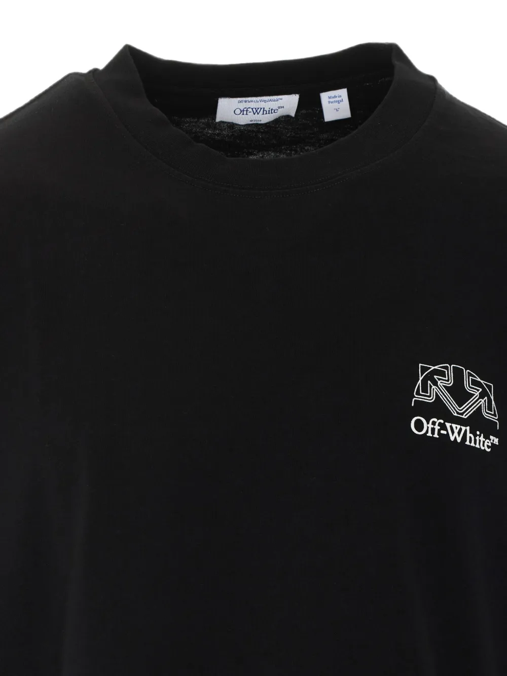 Off-White T-shirt met logoprint met ronde hals Zwart