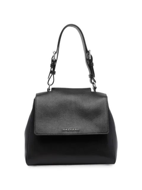 Orciani logo-plaque grained leather tote bag