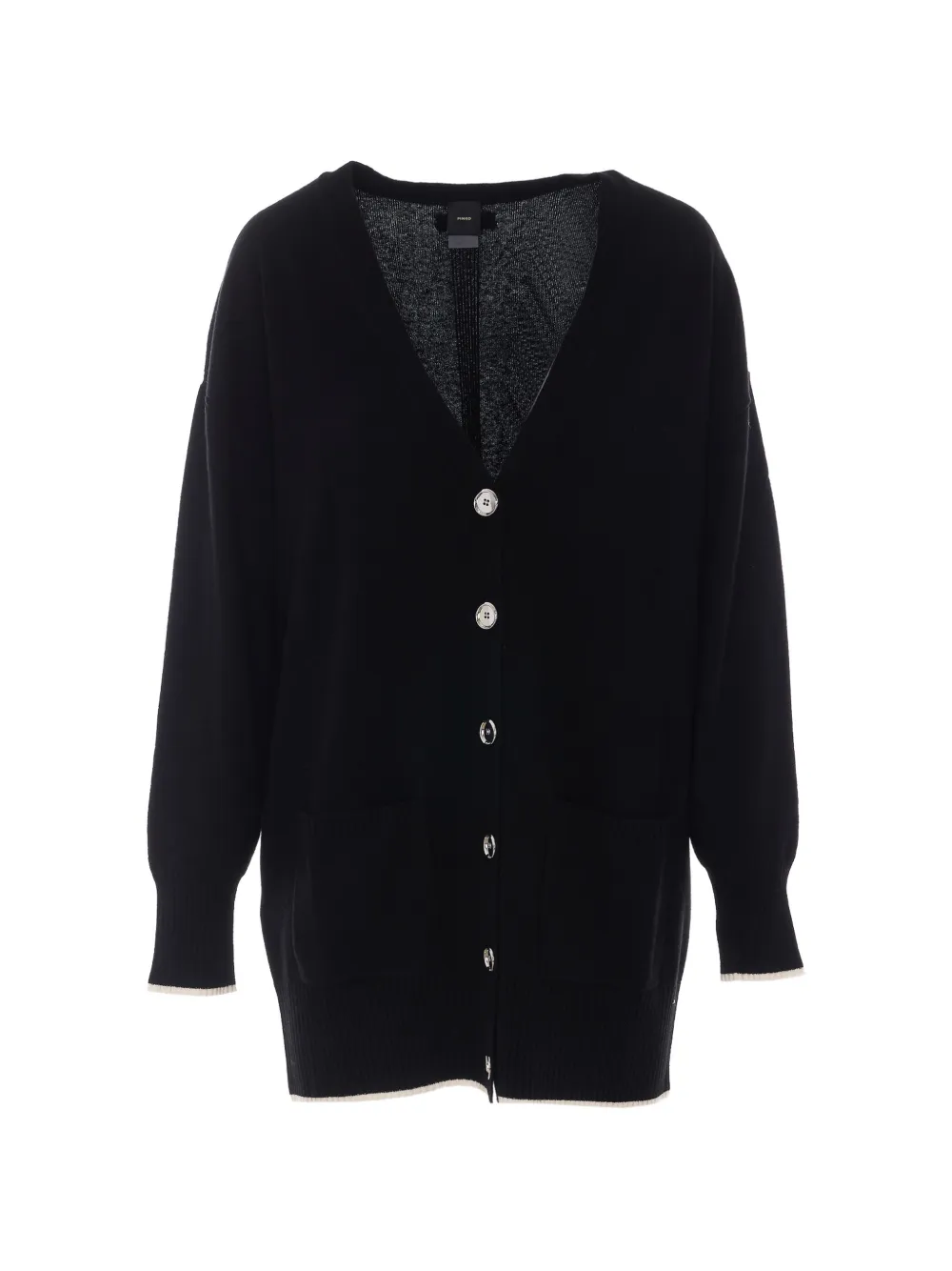 PINKO contrast-trim oversized cardigan - Nero