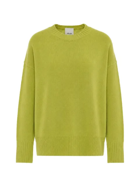 Allude crew-neck ribbed-trim sweater