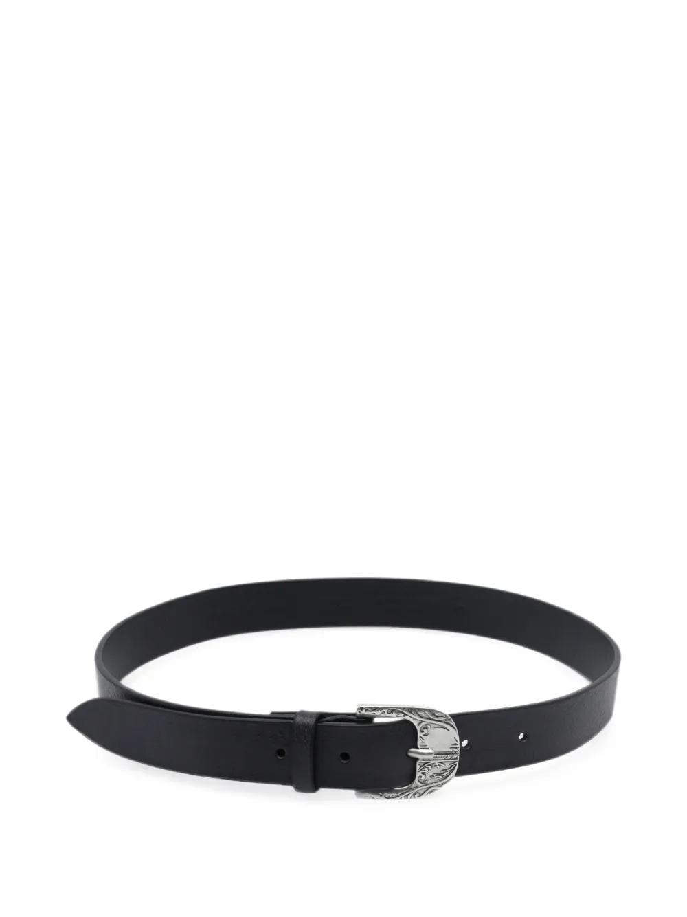 Orciani engraved-buckle leather belt - Nero