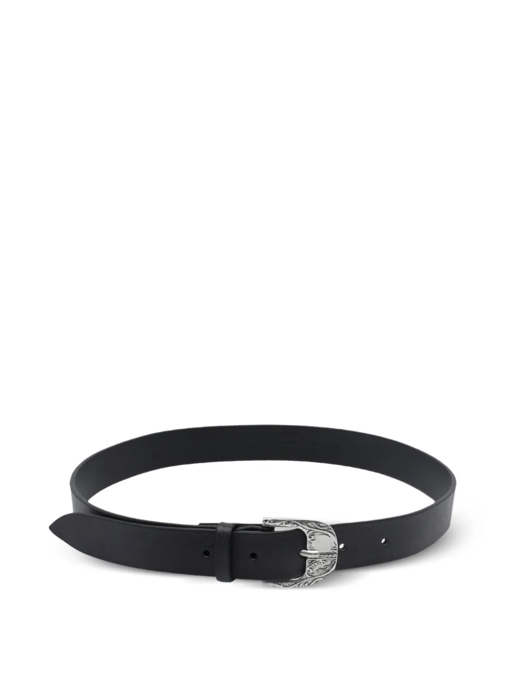 Orciani engraved-buckle leather belt - Nero