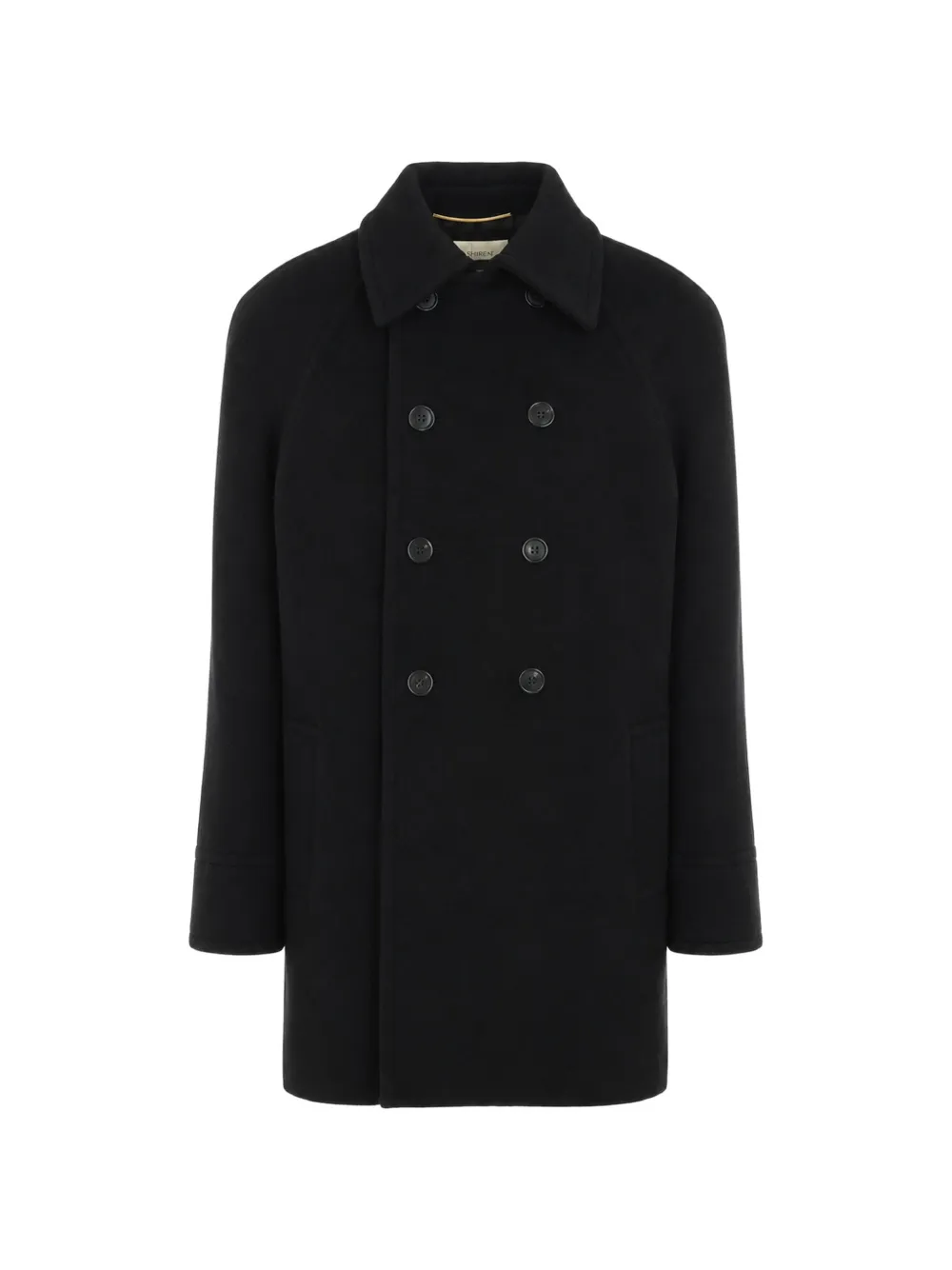 Saint Laurent double-breasted reinforced-shoulder coat - Schwarz