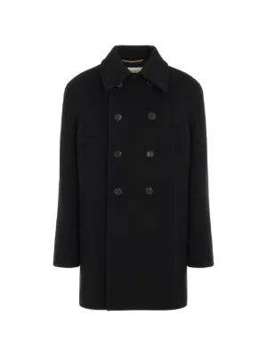 Saint Laurent ダブルコート | ブラック | FARFETCH JP