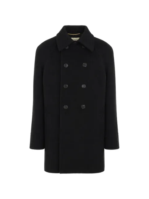 Saint Laurent abrigo con doble botonadura y hombros reforzados