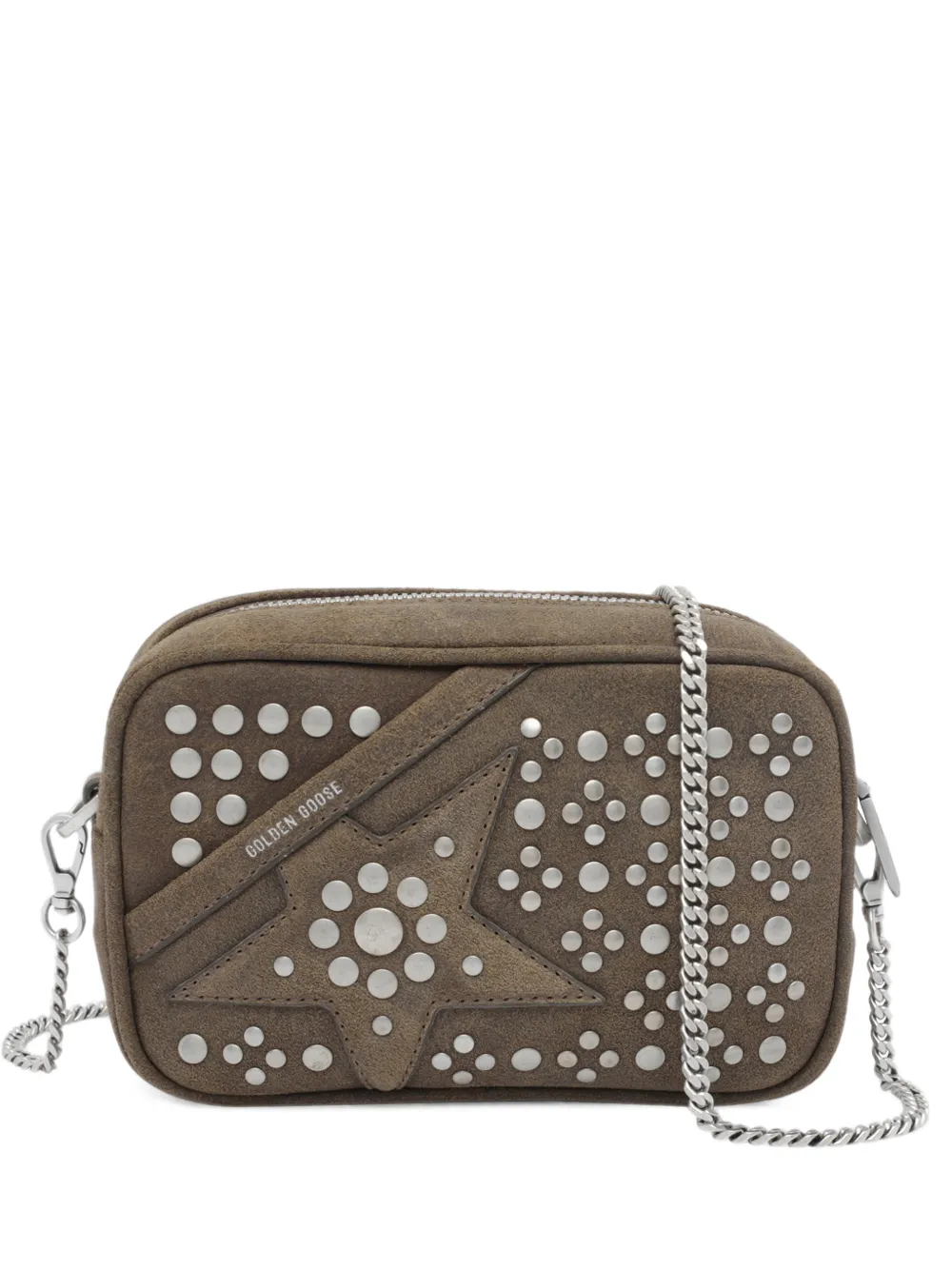 Golden Goose Schultertasche aus Wildleder mit Stern-Nieten - Braun