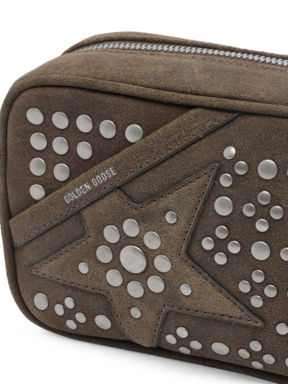 Golden Goose Star mini-tas van militair groen suède met ster en studs