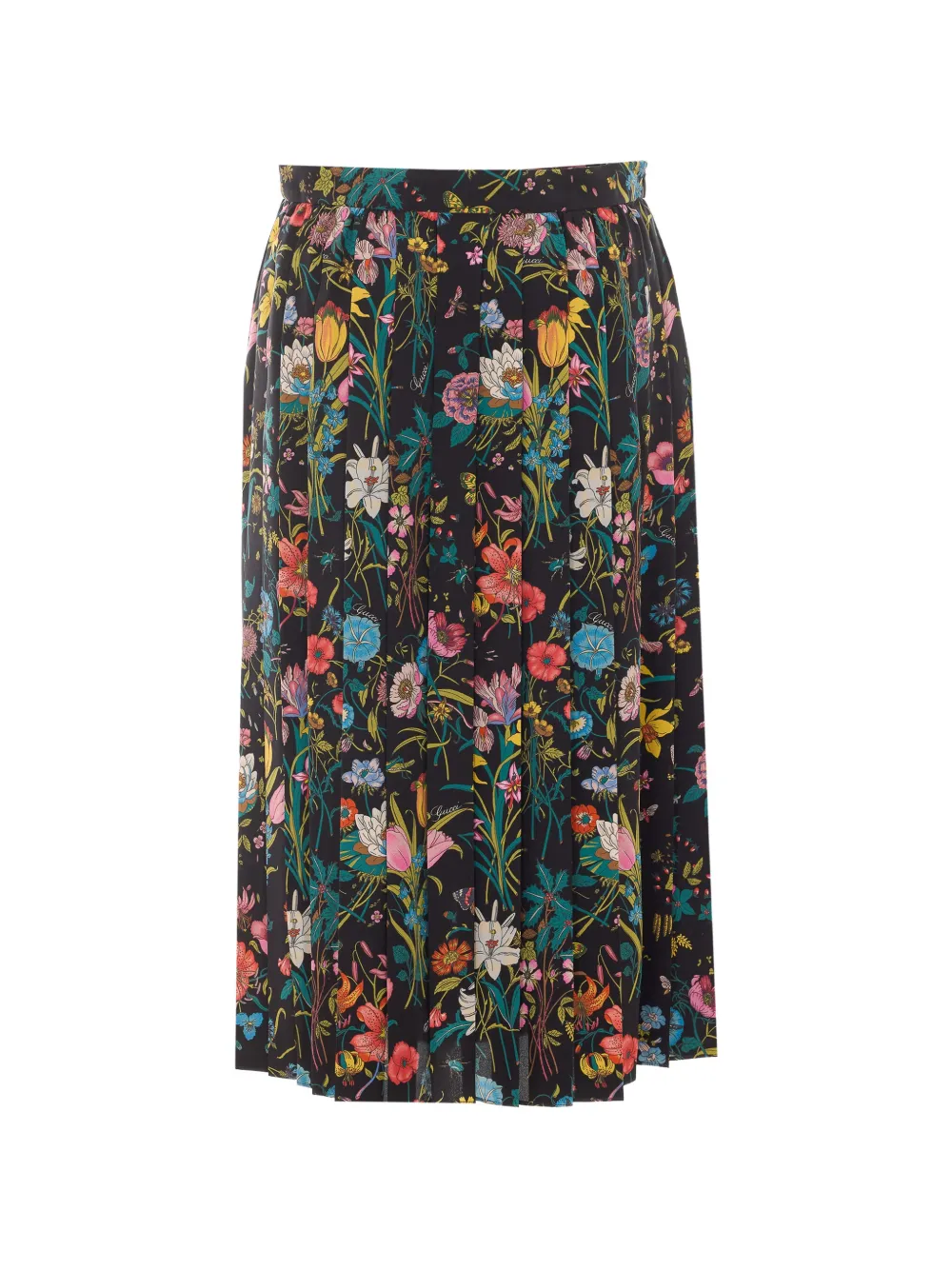 Gucci Zijden midi-rok met print Zwart